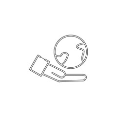 Poster - Earth sustainable icon. Element of sustainable energy for mobile concept and web apps icon. Outline, thin line icon for website design and development, app development