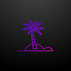 Sticker - Palm tree dusk style nolan icon. Elements of summer holiday and travel set. Simple icon for websites, web design, mobile app, info graphics