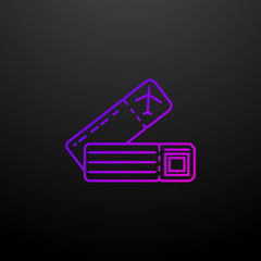 Poster - Air ticket dusk style nolan icon. Elements of summer holiday and travel set. Simple icon for websites, web design, mobile app, info graphics