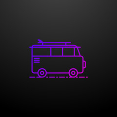 Poster - Tourist van dusk style nolan icon. Elements of summer holiday and travel set. Simple icon for websites, web design, mobile app, info graphics