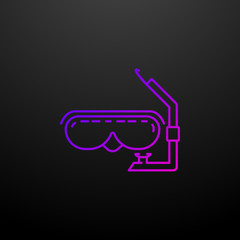 Poster - Mask for diving dusk style nolan icon. Elements of summer holiday and travel set. Simple icon for websites, web design, mobile app, info graphics