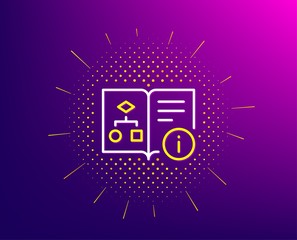 Aufkleber - technical algorithm line icon. halftone pattern. project documentation sign. gradient background. te
