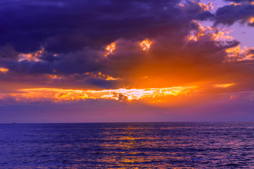 Wall Mural - Purple Passion Sunset in Ocean Beach, San Diego