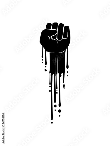 Fotografía faust revolution tropfen stempel graffiti farbe symbol hand strecken oben luft h