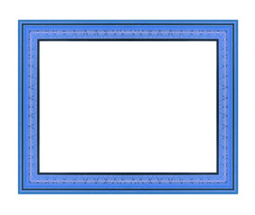 Wall Mural - blue picture frame isolated on white background