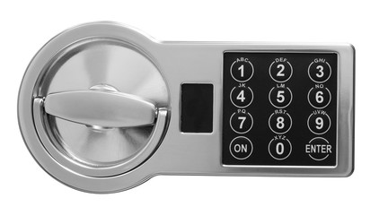 Safe box code lock isolated on white with clipping path included