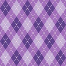 Purple  And  White Seamless Argyle Pattern Vector Background