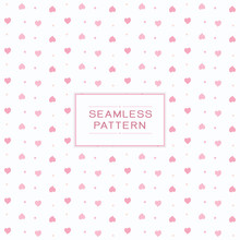Vector Seamless Pattern With Heart Stylish Grid Background For Love Or Valentine's Day Concept.