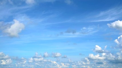 Wall Mural - blue sky and white cloud time lapse and gray soft cloud moving