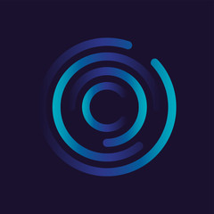 Aufkleber - creative connection icon logo design. circular network data. geometric structure dot and line connec