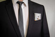 © STOATPHOTO - Man in a suit with money in front pocket. Business, Corruption, law and public administration concept