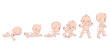 © Natalia Zelenina - Baby development. Baby growth from newborn to toddler scale.