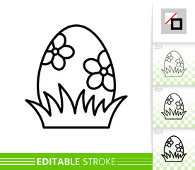 Wall Mural - Easter egg grass simple thin line vector icon