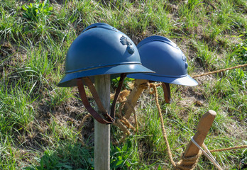 Wall Mural - French military helmets of the First World War