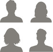 Set of hand drawn male, Avatar profile icon (or portrait icon).User flat avatar icon, sign, profile people symbol, web
