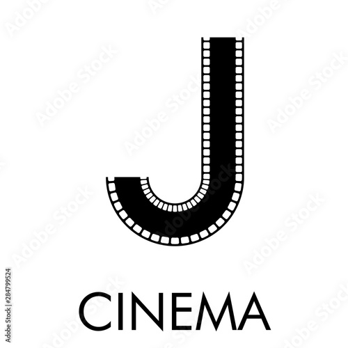 Logotipo Con Texto Cinema Con Letra J Como Tira De Película