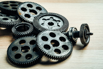 Gears from an old industrial machine