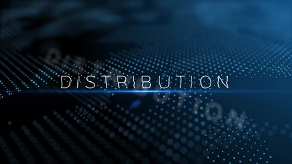 Poster - Distribution modern intro text 3D animation with lens flare and depth of field focus blur