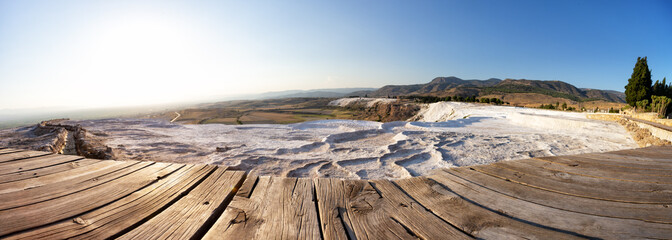 Wall Mural - panorama of the travertine terraces in pamukkale