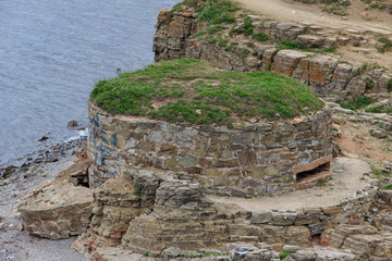 Fortifications of the Second World War (DOT) on Cape Tobisin (Tobizin) of the Russian island, Vladivostok.