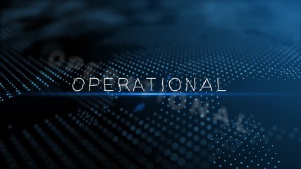 Poster - Operational modern intro text 3D animation with lens flare and depth of field focus blur