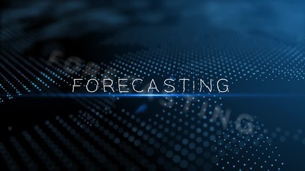 Poster - Forecasting modern intro text 3D animation with lens flare and depth of field focus blur