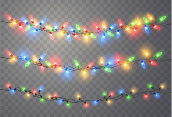 Poster - Christmas lights. Light bulb garland