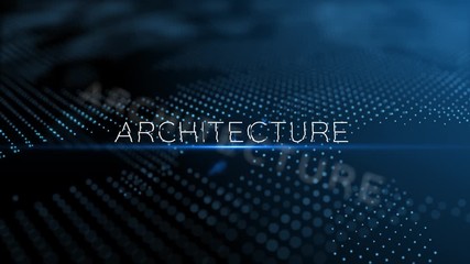 Poster - Architecture modern intro text 3D animation with lens flare and depth of field focus blur