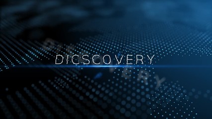 Poster - Discovery modern intro text 3D animation with lens flare and depth of field focus blur