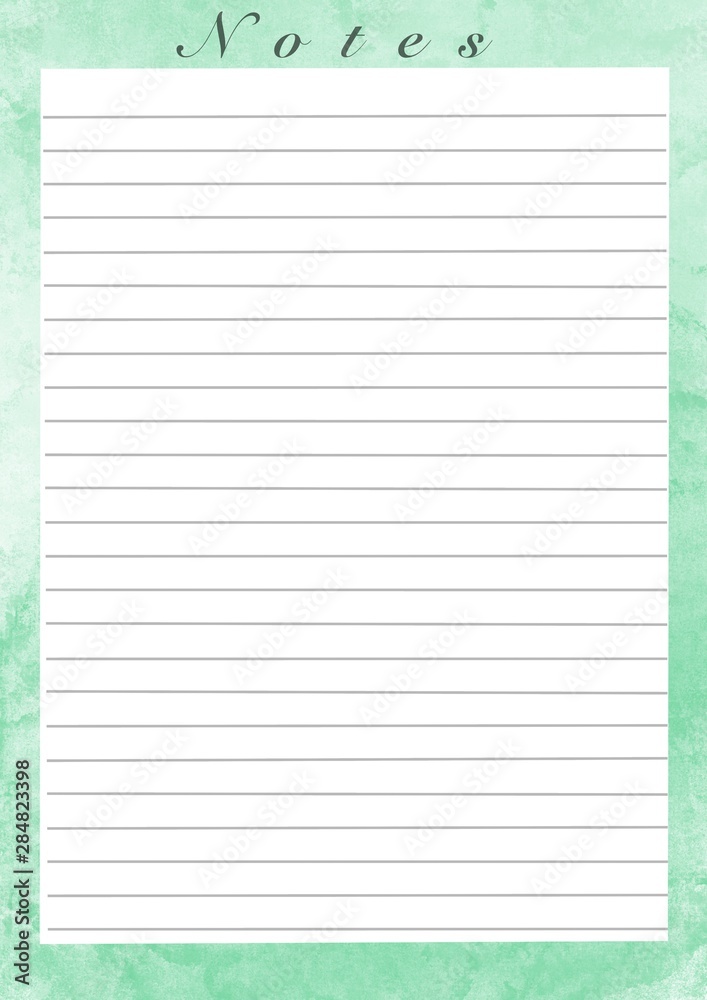 Printing paper note, optimal A4 size. Lined paper for notebook, diary ...