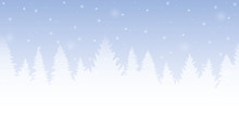 Bright Blue Forest Winter Background With Firs And Snow Vector Illustration EPS10