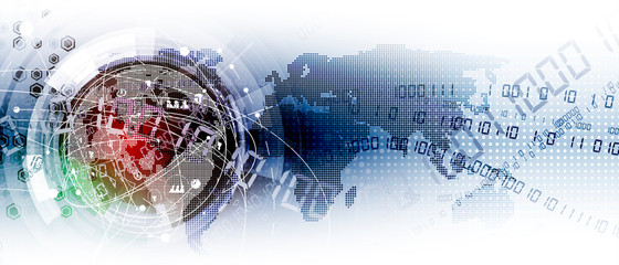 Technology data background, idea of global business solution