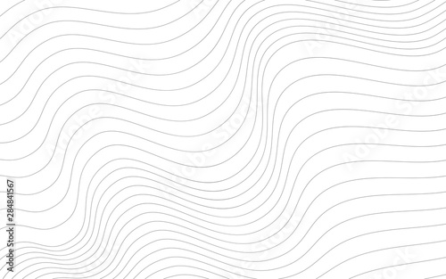 Abstract wavy background. Thin line on white.