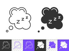 Sleep Zzz Bubble Simple Black Line Vector Icon