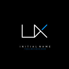 Initial U X UX minimalist modern logo identity vector