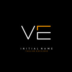 Initial V E VE minimalist modern logo identity vector