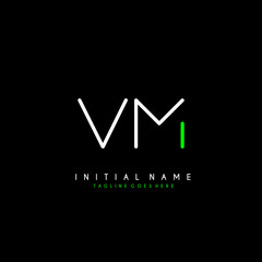 Wall Mural - Initial V M VM minimalist modern logo identity vector