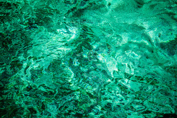 Wall Mural - Blue emerald water rippled background