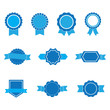 set of blue ribbons and labels.vector