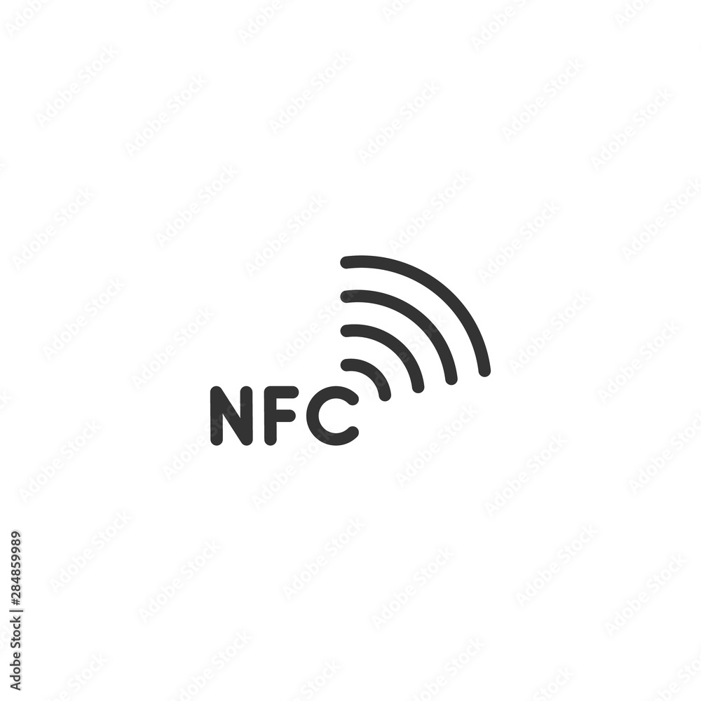NFC icon. Near field communication sign. NFC letter logo. Contactless ...