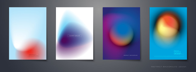 Wall Mural - vector set of abstract background, composition colorful fluid abstraction, holographic and gradient 
