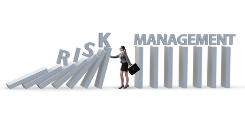 Wall Mural - Businesswoman in risk management concept