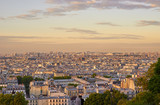 Fototapeta Boho - Panoramic view of Paris early in the morning at sunrise / Picture taken at Montmartre