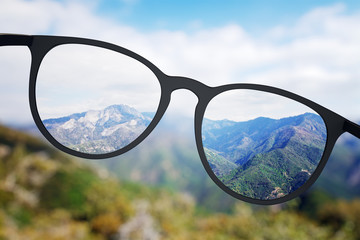 Poster - Bright nature though eyeglasses