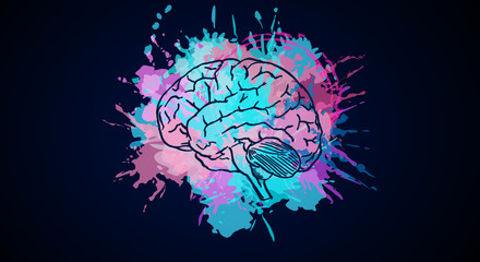 Aufkleber - Brainstorm and emotion concept