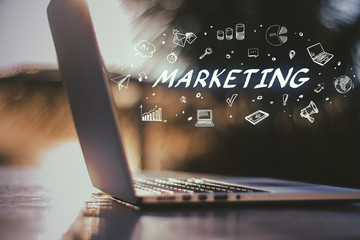 Poster - Notebook with marketing sketch