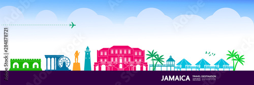 Jamaica travel destination grand vector illustration. Tableau sur Toile