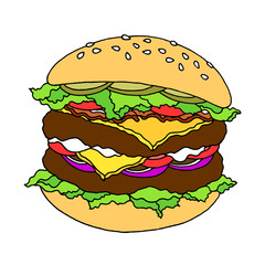 hamburger vector illustration design hand drawing art