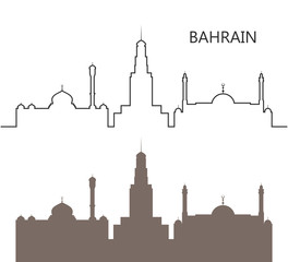 Wall Mural - Bahrain logo. Isolated Bahrain  architecture on white background 