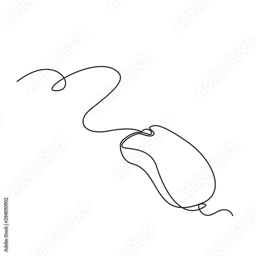 Computer Mouse One Line Drawing On White Isolated Background Vector Illustration Buy This Stock Vector And Explore Similar Vectors At Adobe Stock Adobe Stock